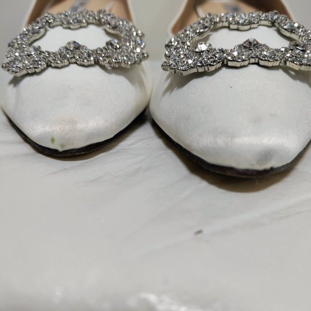 Nina Neya Satin Mid-Heel Wedding Dainty Lux Twee Pump W/ Jeweled Buckle Ivory 10 - Picture 10 of 13